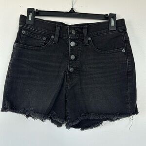 J.crew black denim button-front shorts